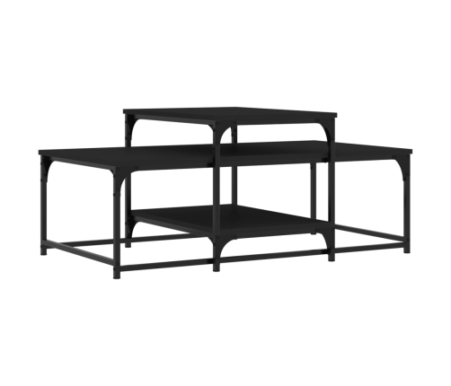 Mesa de centro madera de ingeniería negro 102x60x45 cm