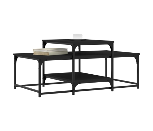 Mesa de centro madera de ingeniería negro 102x60x45 cm