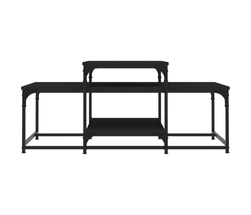 Mesa de centro madera de ingeniería negro 102x60x45 cm