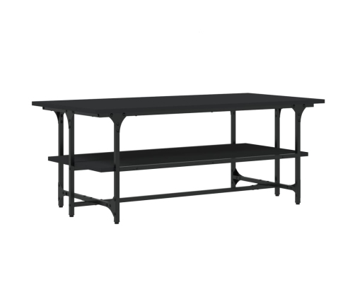 Mesa de centro de madera contrachapada negro 100x50x40 cm