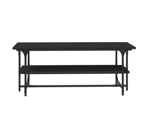 Mesa de centro de madera contrachapada negro 100x50x40 cm