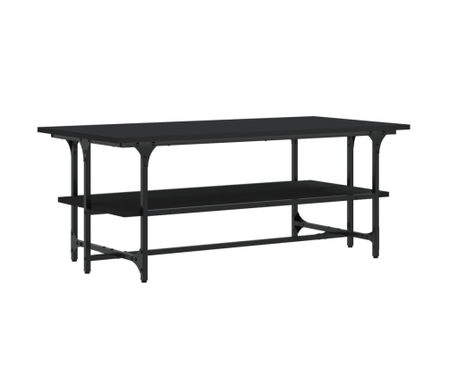 Mesa de centro de madera contrachapada negro 100x50x40 cm