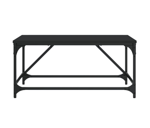 Mesa de centro madera contrachapada negro 75x50x35 cm