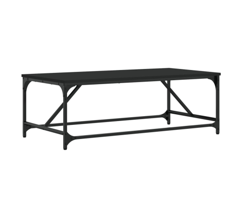 Mesa de centro de madera contrachapada negro 100x50x35 cm