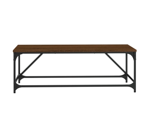 Mesa de centro madera contrachapada marrón roble 100x50x35 cm