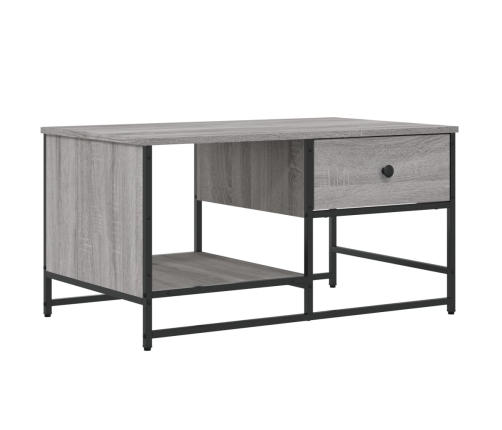 Mesa de centro madera contrachapada gris Sonoma 85,5x51x45 cm