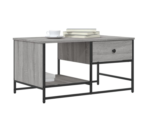 Mesa de centro madera contrachapada gris Sonoma 85,5x51x45 cm