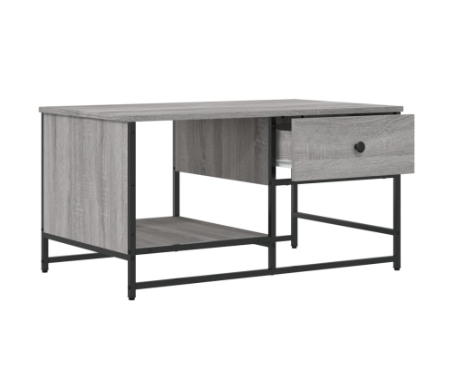 Mesa de centro madera contrachapada gris Sonoma 85,5x51x45 cm