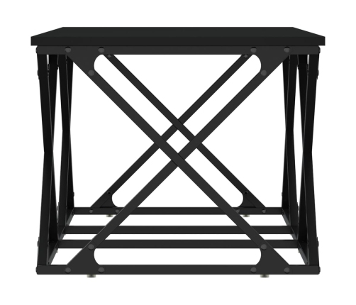 Mesa de centro de madera contrachapada negro 100x49x40 cm