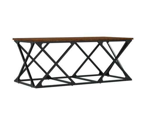 Mesa de centro madera contrachapada roble marrón 100x49x40 cm