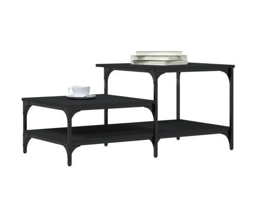 Mesa de centro madera contrachapada negro 100x50,5x45 cm