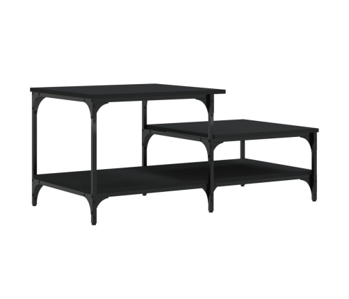 Mesa de centro madera contrachapada negro 100x50,5x45 cm