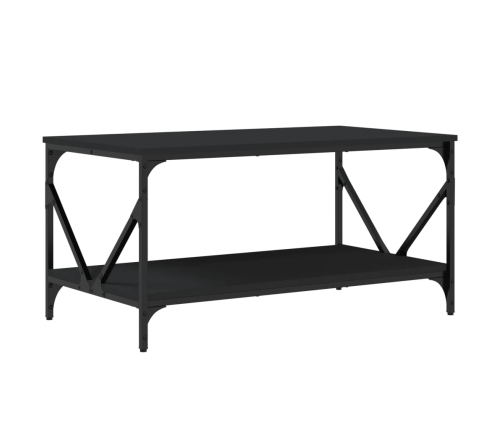 Mesa de centro madera contrachapada negro 90x50x45 cm