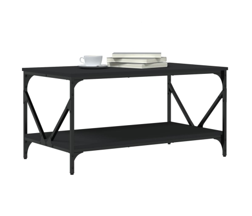 Mesa de centro madera contrachapada negro 90x50x45 cm