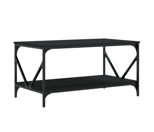 Mesa de centro madera contrachapada negro 90x50x45 cm