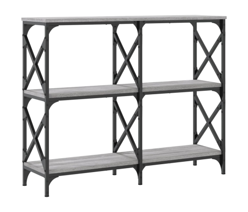 Mesa consola madera de ingeniería gris Sonoma 100x28x80,5 cm