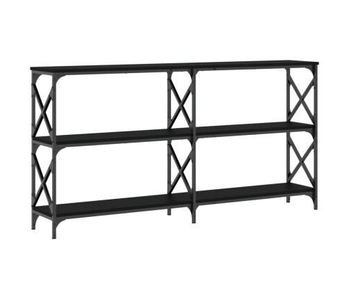 Mesa consola madera de ingeniería negra 156x28x80,5 cm