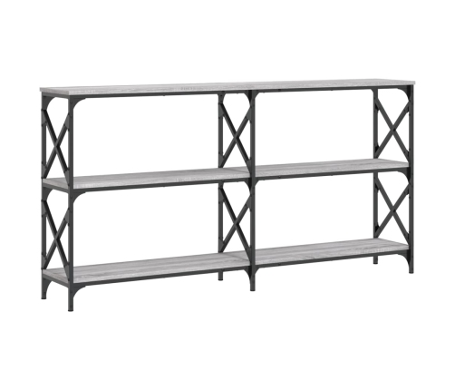 vidaXL Mesa consola madera de ingeniería gris Sonoma 200x28x80,5 cm