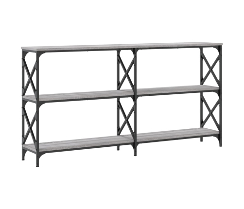 vidaXL Mesa consola madera de ingeniería gris Sonoma 200x28x80,5 cm