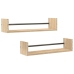 Estantes de pared con barras 2 uds roble Sonoma 60x16x14 cm