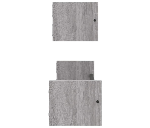 Estantes de pared con barras 2 uds gris Sonoma 60x16x14 cm