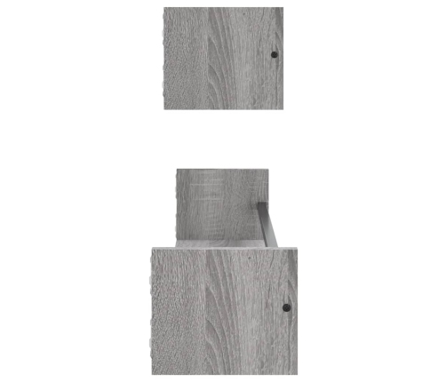 Estantes de pared con barras 2 uds gris Sonoma 80x16x14 cm