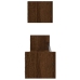 Estantes de pared con barras 2 uds marrón roble 80x16x14 cm