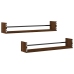 Estantes de pared con barras 2 uds marrón roble 80x16x14 cm