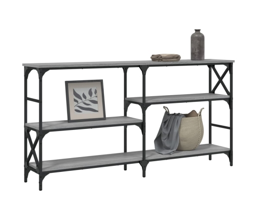 vidaXL Mesa consola madera de ingeniería gris Sonoma 150x29x76,5 cm