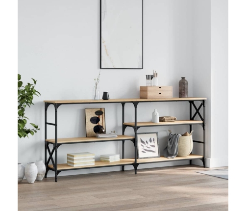 Mesa consola madera de ingeniería roble Sonoma 180x29x76,5 cm