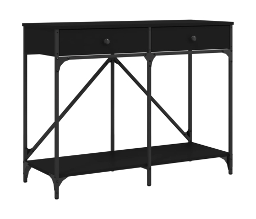 Mesa consola madera de ingeniería negra 100x39x78,5 cm