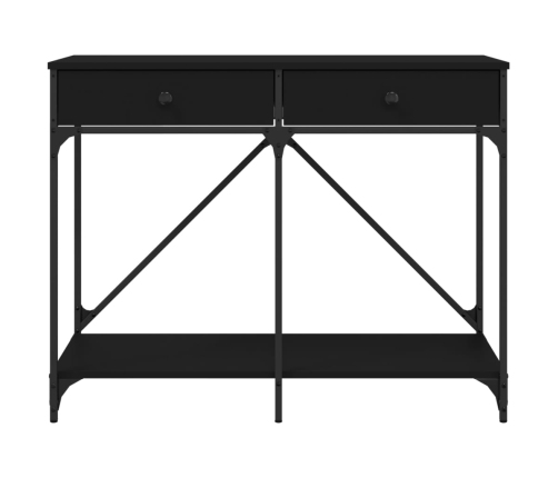 Mesa consola madera de ingeniería negra 100x39x78,5 cm