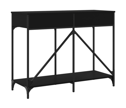 Mesa consola madera de ingeniería negra 100x39x78,5 cm