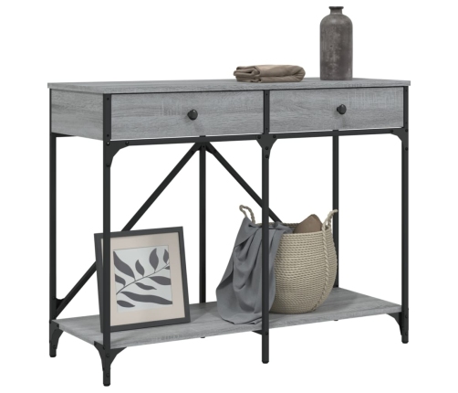 Mesa consola madera de ingeniería gris Sonoma 100x39x78,5 cm