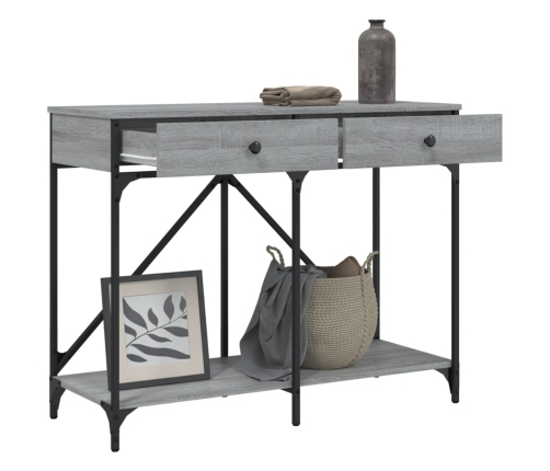 vidaXL Mesa consola madera de ingeniería gris Sonoma 100x39x78,5 cm