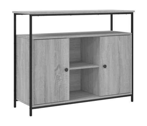 Aparador de madera de ingeniería gris Sonoma 100x35x80 cm