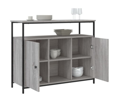 Aparador de madera de ingeniería gris Sonoma 100x35x80 cm