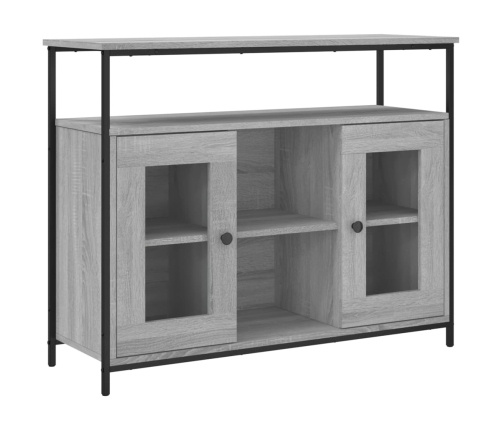 Aparador de madera de ingeniería gris Sonoma 100x35x80 cm