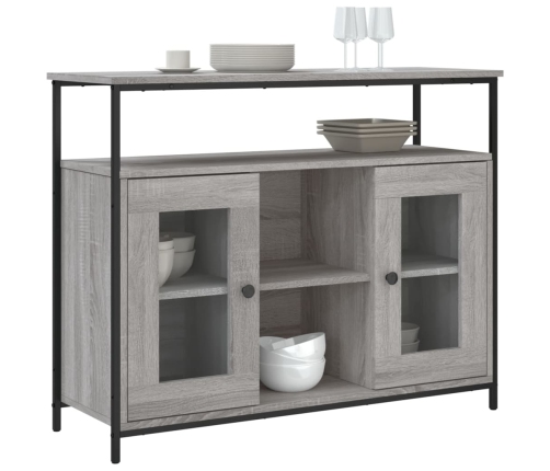 Aparador de madera de ingeniería gris Sonoma 100x35x80 cm