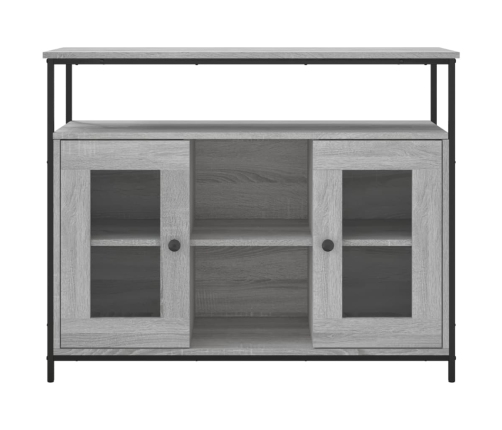 Aparador de madera de ingeniería gris Sonoma 100x35x80 cm