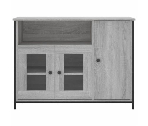 Aparador madera de ingeniería gris Sonoma 100x35x75 cm