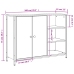 Aparador de madera de ingeniería gris Sonoma 100x33x75 cm