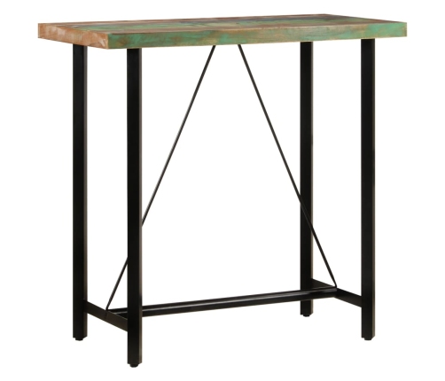 Mesa alta de hierro y madera maciza reciclada 110x55x107 cm