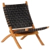 Silla de relax plegable cuero auténtico negro