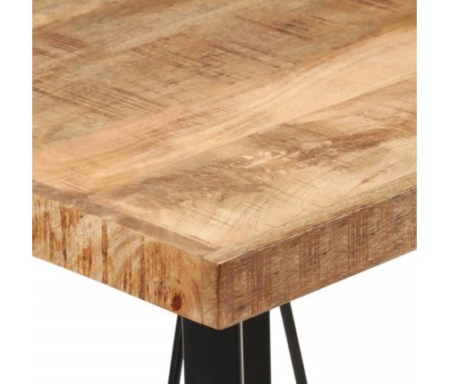 Mesa alta de hierro y madera maciza de mango 55x55x107 cm