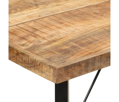 Mesa alta de hierro y madera maciza de mango 150x70x107 cm