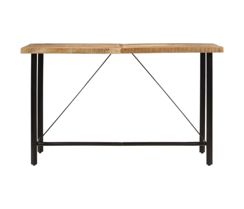 Mesa alta de hierro y madera maciza de mango 180x70x107 cm