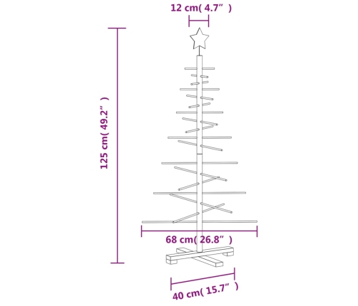 Árbol de Navidad de madera de adorno madera maciza pino 125 cm