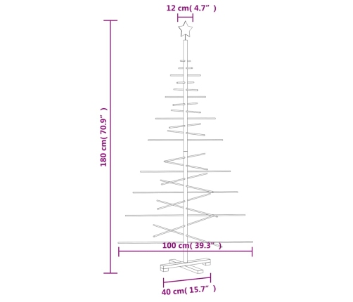 Árbol de Navidad de madera de adorno madera maciza pino 180 cm