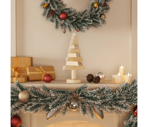 Árboles de Navidad de madera 2 uds madera maciza pino 30 cm